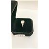 Image 3 : NEW 925S 2.0CT HEART CUT SIMULATED DIAMOND(CZ) TRINITY RING WITH PEAR SIDESTONES, SIZE 7, MOUNTED