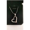 Image 2 : NEW PLATINUM PLATED 34MM SIMULATED DIAMOND(CZ) HEART NECKLACE, ADJUSTABLE CHAIN 16"-18" LONG