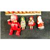 Image 2 : ASSORTED VINTAGE FIGURINES INCLUDING; KOKESHI SHOWA DOLLS, 1920'S SANTA, GERMAN MINIATURE DOLLS &