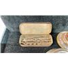 Image 2 : ASSORTED VINTAGE ITEMS INCLUDING; TRENCH LIGHTER, SILVER PLATED BRASS PLATE TEA STRAINER, PIPES &