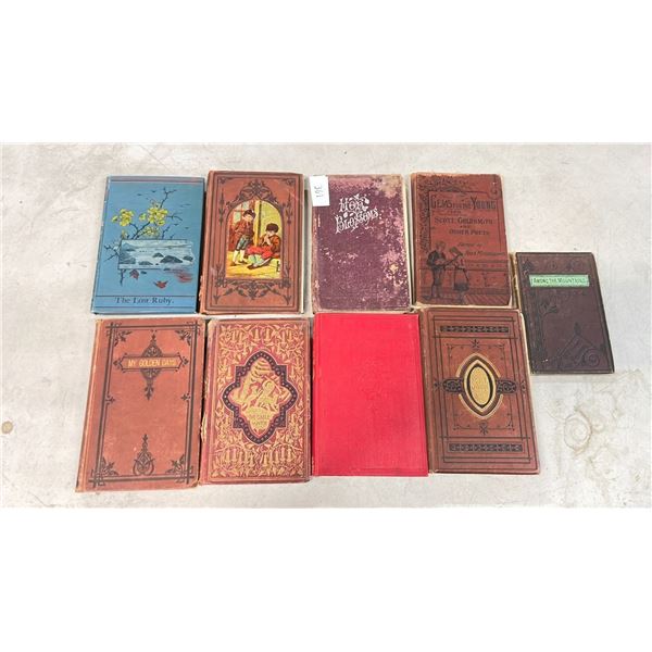 ASSORTED ANTIQUE BOOKS CIRCA 1860'S-1880'S, 1900'S & 1920'S