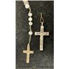 Image 3 : BEADED QUARTZ NECKLACE WITH JESUS ON CROSS PENDANTS