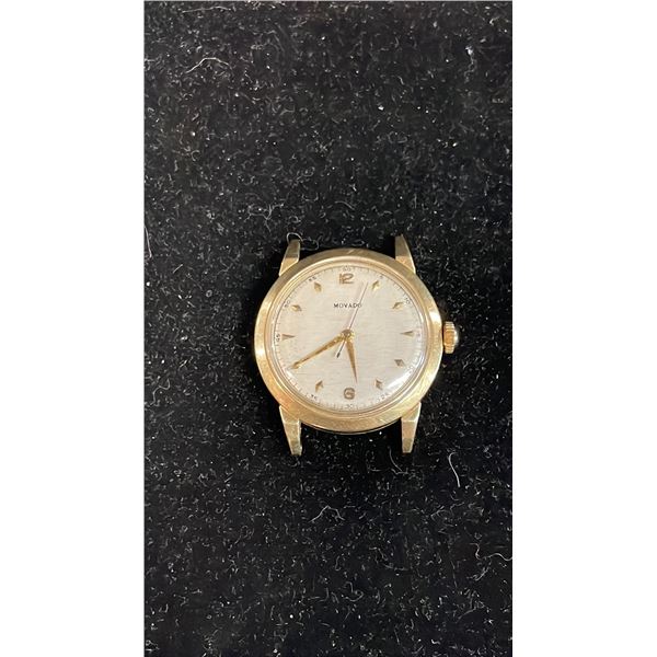 VINTAGE MOVADO 14K GOLD FILLED WRIST WATCH (NO BAND, NOT TICKING)