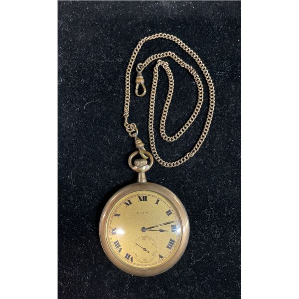 VINTAGE ELGIN FORTUNE GOLD FILLED POCKET WATCH 22997486 (DOES NOT TICK, TIMER WORKS)