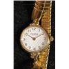Image 2 : VINTAGE BULOVA QUARTZ A2 STAINLESS STEEL BACK CARAVEL ANALOG GOLD TONE EXPANSION WRIST WATCH