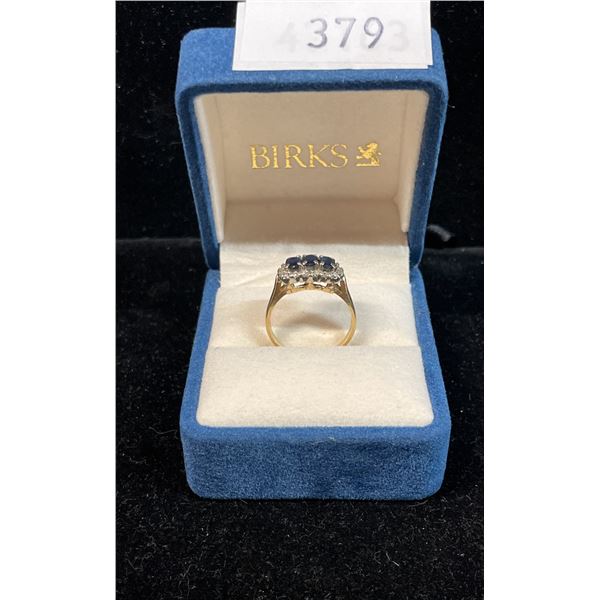 BIRKS CORONA 14K GOLD RING WITH GEMS (SIZE UNKNOWN)