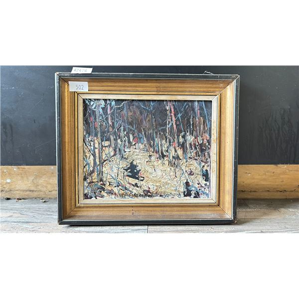 P.C SHEPERD FRAMED OIL PAINTING *AUTHENTICITY UNVERIFIED*
