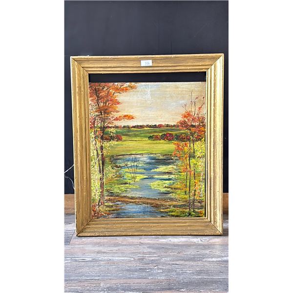 FRANK SHIRLEY PANABAKER FRAMED OIL PAINTING *AUTHENTICITY UNVERIFIED*