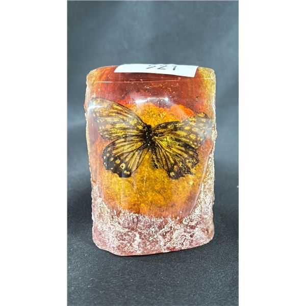 A NEPAL BUTTERFLY IN BEESWAX ORNAMENT