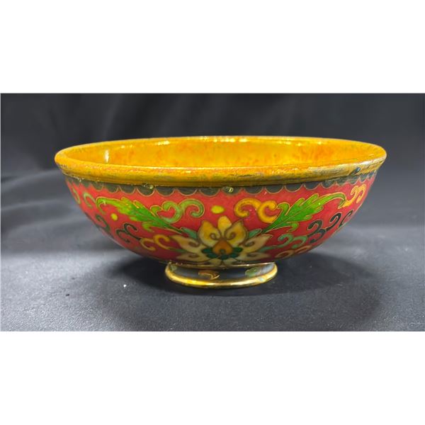 A COPPER BASED CLOISONNE BOWL