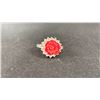Image 2 : A JAPANESE RED CORAL FLOWER RING