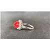 Image 3 : A JAPANESE RED CORAL FLOWER RING