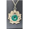Image 3 : A NEPAL SPINACH GREEN DISC DRAGON PENDANT