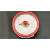 Image 2 : A JAPANESE RED CORAL FLOWER RING IN CASE
