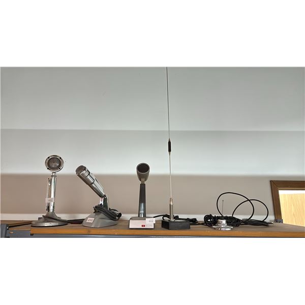 3 CB RADIO MICROPHONES & 2 ANTENNAS