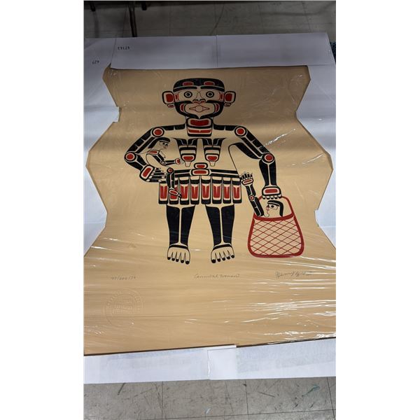 UNFRAMED HAND SIGNED HENRY HUNT LEP (107/600) 1979 "CANNIBAL WOMAN" WITH COA WALL ART TAPESTRY