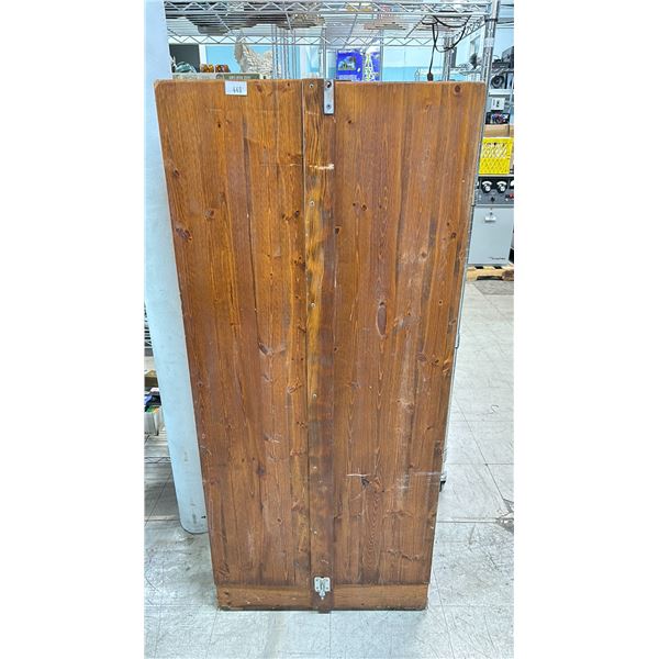 WOODEN N SCALE MODEL TRAIN STORAGE CABINET - APPROX. 22"W X 17"D X 50"H