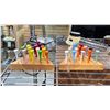 Image 7 : SHELF OF ASSORTED GLASSWARE, WOODEN GOLF TEES DESK LAMP, WALL CLOCK & NAPKIN HOLDER