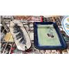 Image 3 : 6 LIBBEY GLASSES, CHICKEN PLATE, APPLE PLATE, TEAPOT, CREAMER, SUGAR JAR & MORE