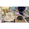 Image 3 : SHELF OF VARIOUS CHINA, CARNIVAL GLASS HEN & MORE