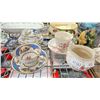 Image 4 : SHELF OF VARIOUS CHINA, CARNIVAL GLASS HEN & MORE