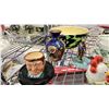 Image 7 : SHELF OF VARIOUS CHINA, CARNIVAL GLASS HEN & MORE