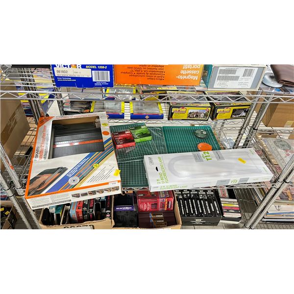 12" ROTARY PAPER TRIMMER, 3M TAPES, FLUORESCENT LAMP & ASSORTED CUTTING MATTS