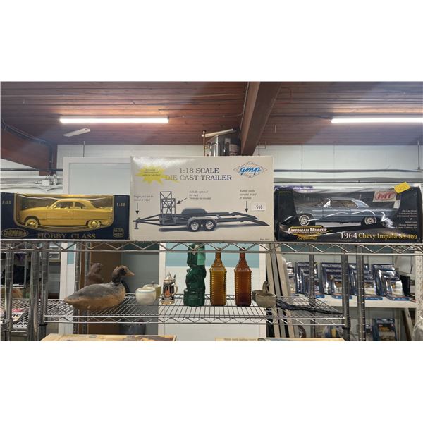 3 DIECASTS - 2 CARS & A TRAILER