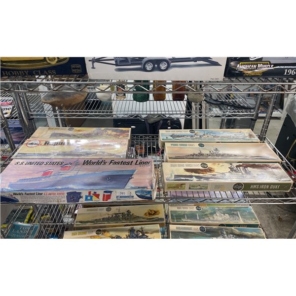 SHELF OF MODEL SHIP KITS