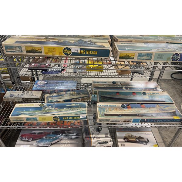 SHELF OF MODEL SHIP KITS