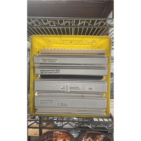 MILKCRATE FULL OF COLLINS INSTRUCTION BOOKS