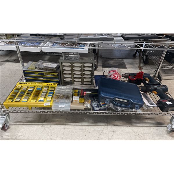 BOSCH DRILL WITH BATTERY, BOSCH B3200DRILL/DRIVER, BOSCH BATTERY, STRIPPER CUTTER, BUSS FUSE