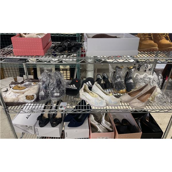 SHELF OF MENS/WOMENS SHOES IN VARIOUS SIZES