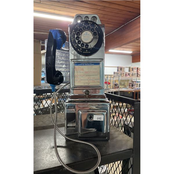 VINTAGE AUTOMATIC ELECTRIC COMPANY PAY PHONE