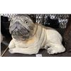 Image 3 : VULCAN SIZE 9 RUBBER BOOTS, GARDEN DECOR ITEMS - GNOMES, PUG STATUE, ROOSTER STATUE, METAL BENCH,