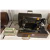 Image 1 : SINGER SEWING MACHINE WITH POWER CORD & CASE *NO FOOT PEDAL*, SINGER HEMSTITCHER & SINGER AUTOMATIC