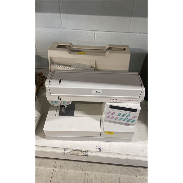 PFAFF ANNIVERSARY EDITION SEWING MACHINE WITH POWER CORD, FOOT PEDAL & CASE