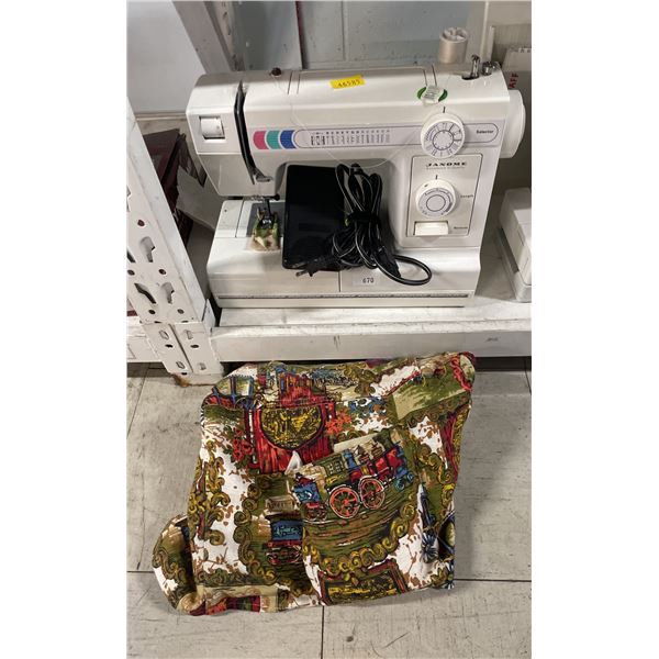 JANOME SEWING MACHINE WITH POWER CORD, FOOT PEDAL & CASE