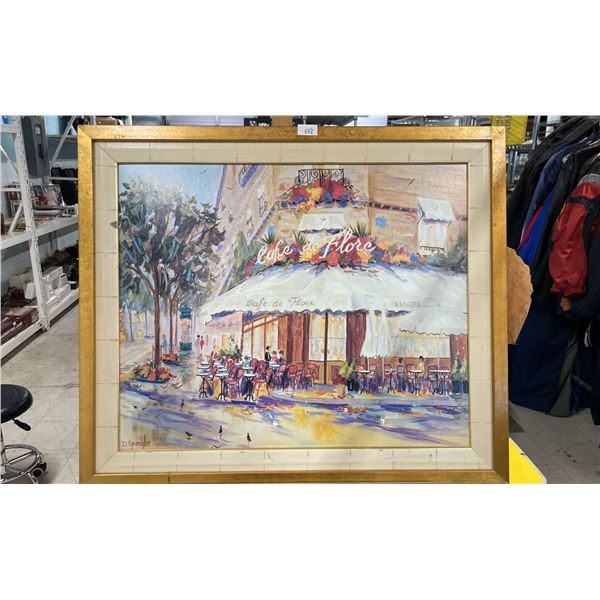 D. SPANGLER CAFE DE FLORE FRAMED PRINT