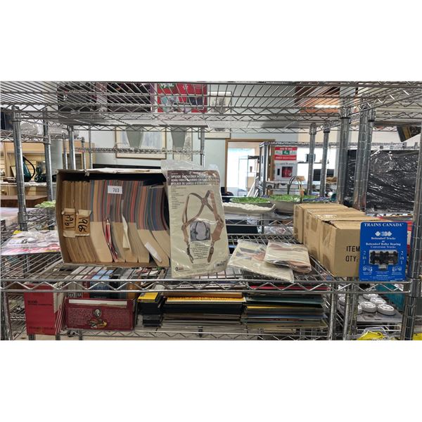 ASSORTED WALTHERS CATALOGUES, SPIDER SHOULDER HOLSTER STRAP RIG, ASSORTED HOLSTERS & TRAINS CANADA