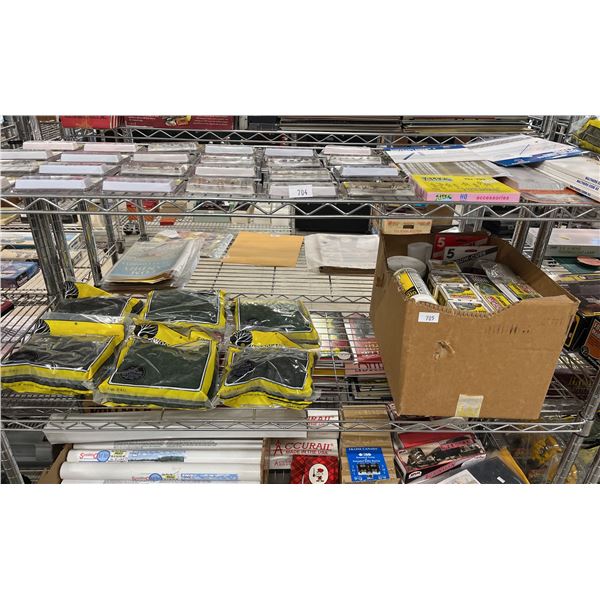 SHELF OF MODEL TRAIN SCENIC ACCESSORIES