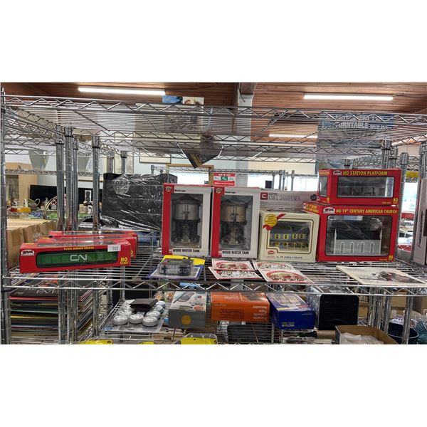 SHELF OF HO SCALE SCENIC STRUCTURES & ACCESSORIES