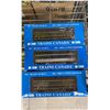 Image 2 : SHELF OF HO SCALE MODEL TRAIN SCENIC STRUCTURES, 3 TRAINS CANADA HO SCALE MODEL TRAINS & BOX OF
