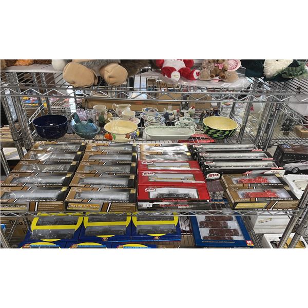 SHELF OF ATLAS & TRUELINE TRAINS HO SCALE MODEL TRAINS