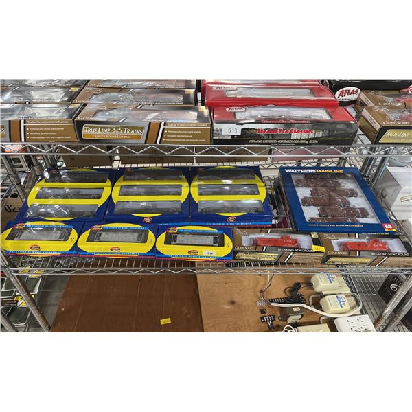 SHELF OF ATHEARNS, WALTHERS & TRUELINE TRAINS HO SCALE MODEL TRAINS