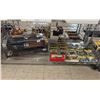 Image 1 : 1941 FLATBED DIE CAST TRUCK & ASSORTED HO SCALE MODEL TRAIN VEHICLES