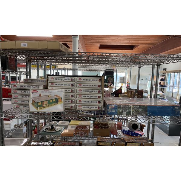 MODEL POWER HO SCALE HOUSE WITH GARAGE SCENIC STRUCTURES, MODERN HOUSE SCENIC STRUCTURES & A
