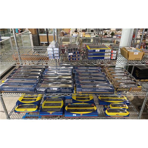 SHELF RAPIDO TRAINS INC, THE SUPER CONTINENTAL LINE & TRUELINE TRAINS GOLD SERIES HO SCALE MODEL