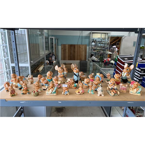 SHELF OF PENDELFIN FIGURINES