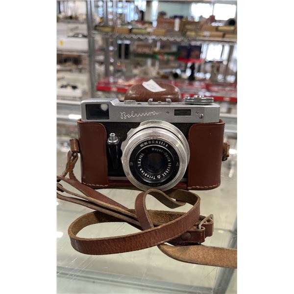 VINTAGE BELMIRA FILM CAMERA WITH VEBUR MEYER-OPTIK 1:2.5.50 LENS & CASE